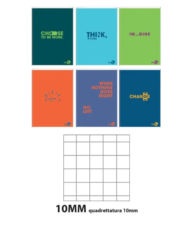 10 PZ Quaderno 80GR Quadrettatura 10MM