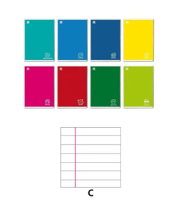 10 PZ Quaderno Colorface 100GR Rigatura C Per Quarta Quinta Elementare
