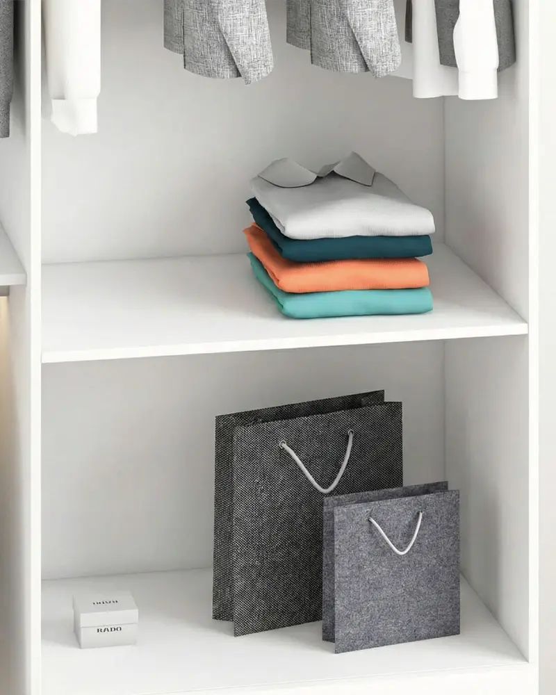 2 ripiani per la serie W - Set di 2 ripiani, uso versatile per vestiti e scarpe - Colore bianco - 80cm x 50cm