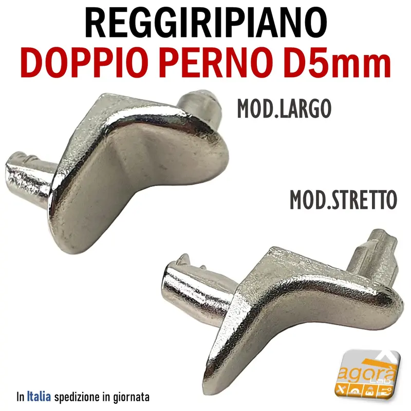 20Pz REGGIRIPIANO DOPPIO PERNO D5mm PER PANNELLO E RIPIANI IN LEGNO A SQUADRA
