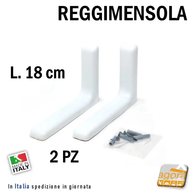 2pz REGGIMENSOLA A L IN METALLO CON COVER BIANCA L 18cm REGGIRIPIANO STAFFA SUPPORTO