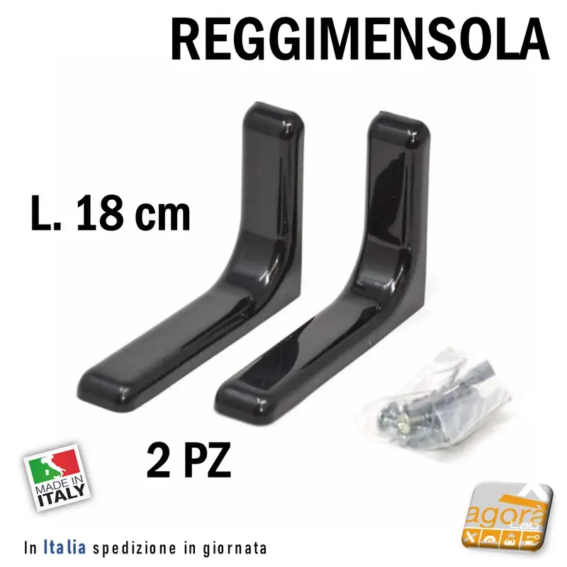 2pz REGGIMENSOLA A L IN METALLO CON COVER NERA L 18cm REGGIRIPIANO STAFFA SUPPORTO