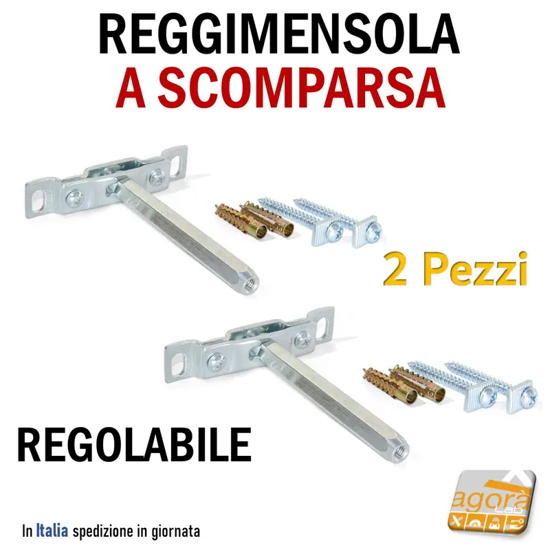 2pz REGGIMENSOLA A SCOMPARSA REGGIRIPIANO INVISIBILE STAFFA SUPPORTO PER RIPIANI MIN 25MM L15CM
