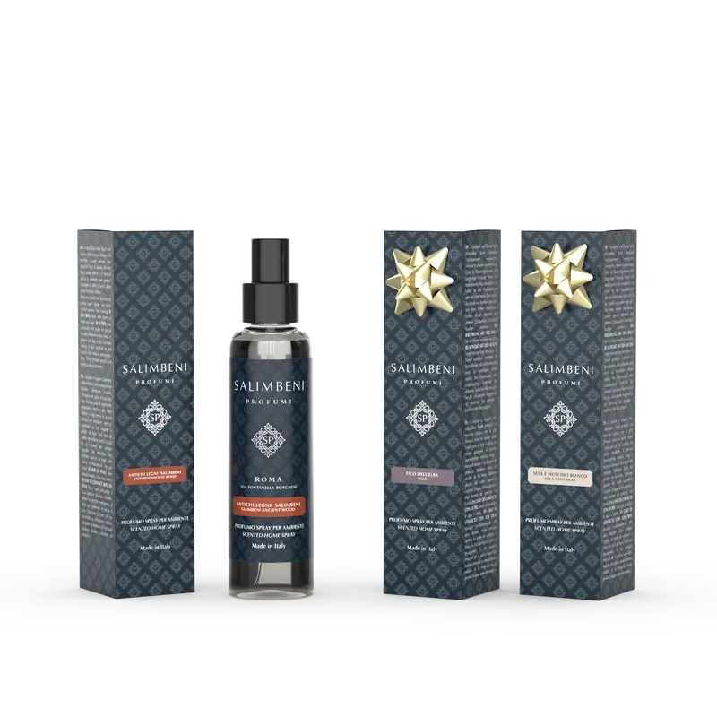 3 Perfumes Room Spray 150 ml (Madeiras Antigas Salimbeni + Figueira de Elba + Seda e Musgo Branco)