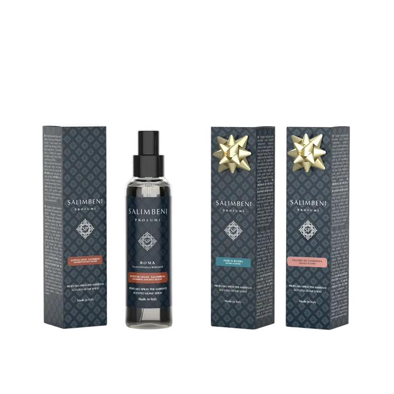 3 Perfumes Room Spray 150 ml (Madeiras Antigas Salimbeni + Flores em Riviera+ Flor de Laranjeira de Taormina)