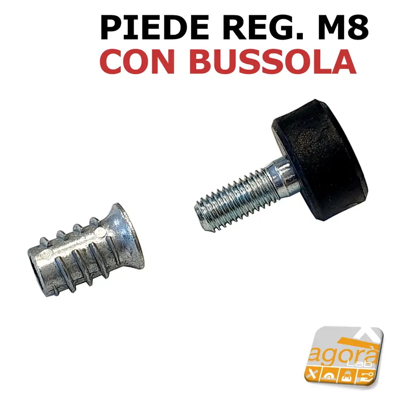 4 PZ PIEDI PIEDE PIEDINO FIL. M8 IN GOMMA CON BUSSOLA X MOBILI,TELAI E SGABELLI.