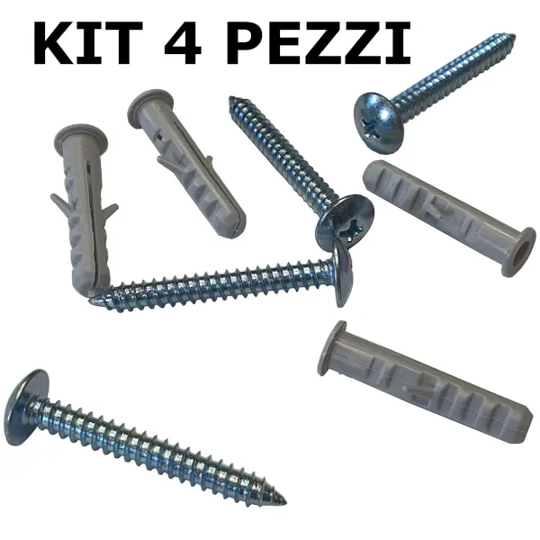 4pz KIT TASSELLI CON VITE TESTA LARGA NYLON DIAM 6X30MM CON VITE TCB ZN 5X38MM PH2