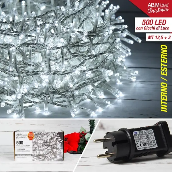 500L LED LIGHTCHAIN ,5MM LED ,TRANSPARENT WIRE ,0.15MM2 WIRE