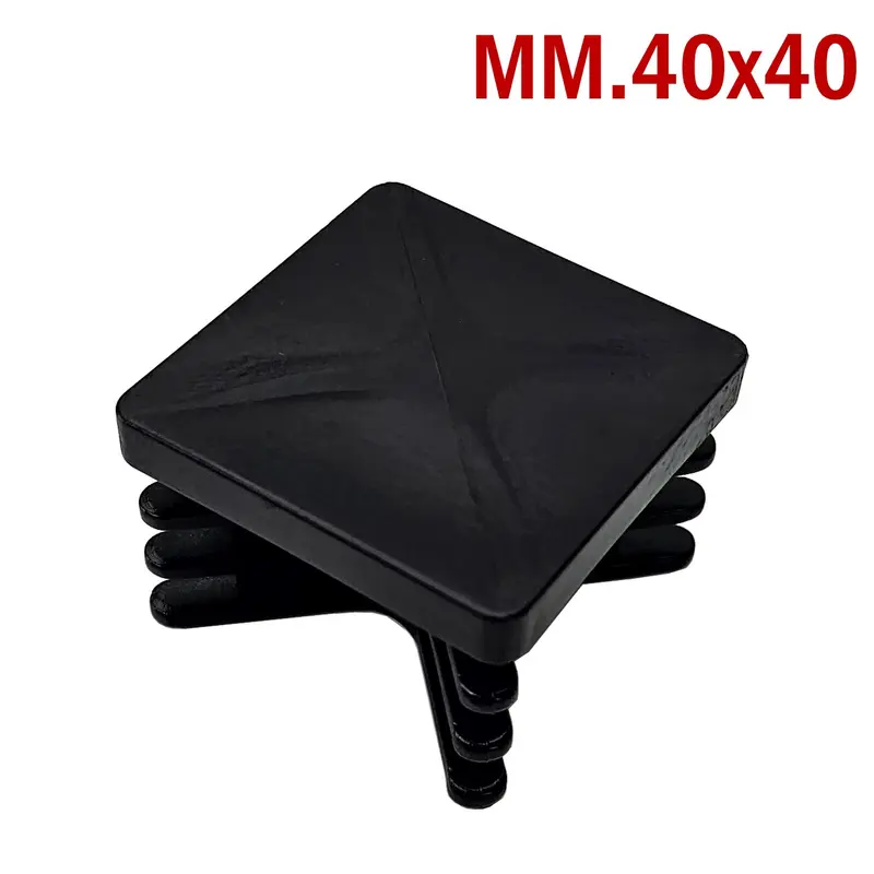 50pz TAPPI TAPPO QUADRATO 40x40mm NERO PLASTICA NUOVO cm 4x4 piatto copritesta.
