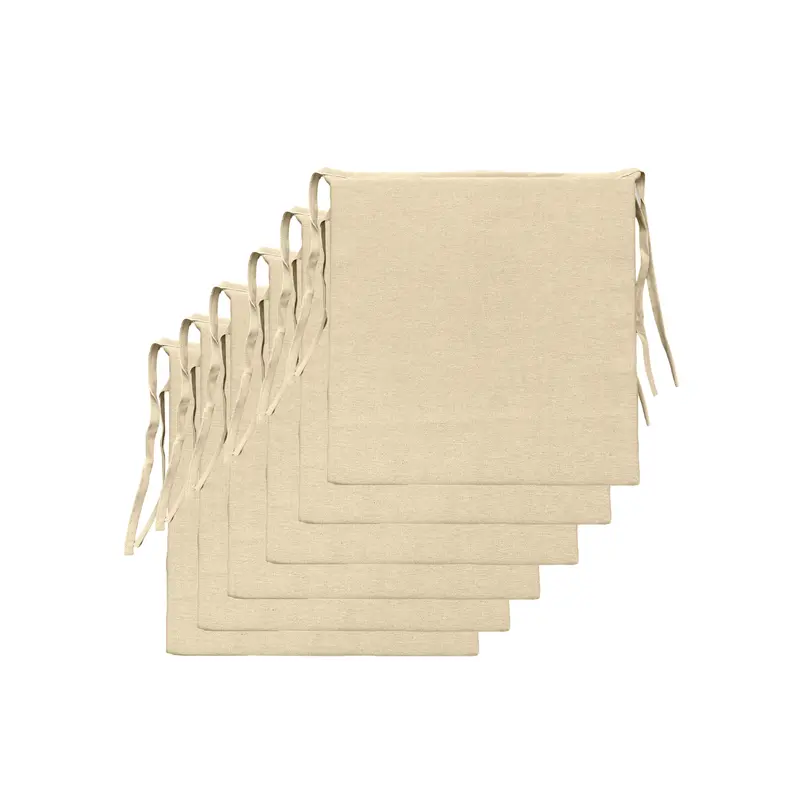 6 cuscini copri sedie da cucina avorio - Linea Sidney