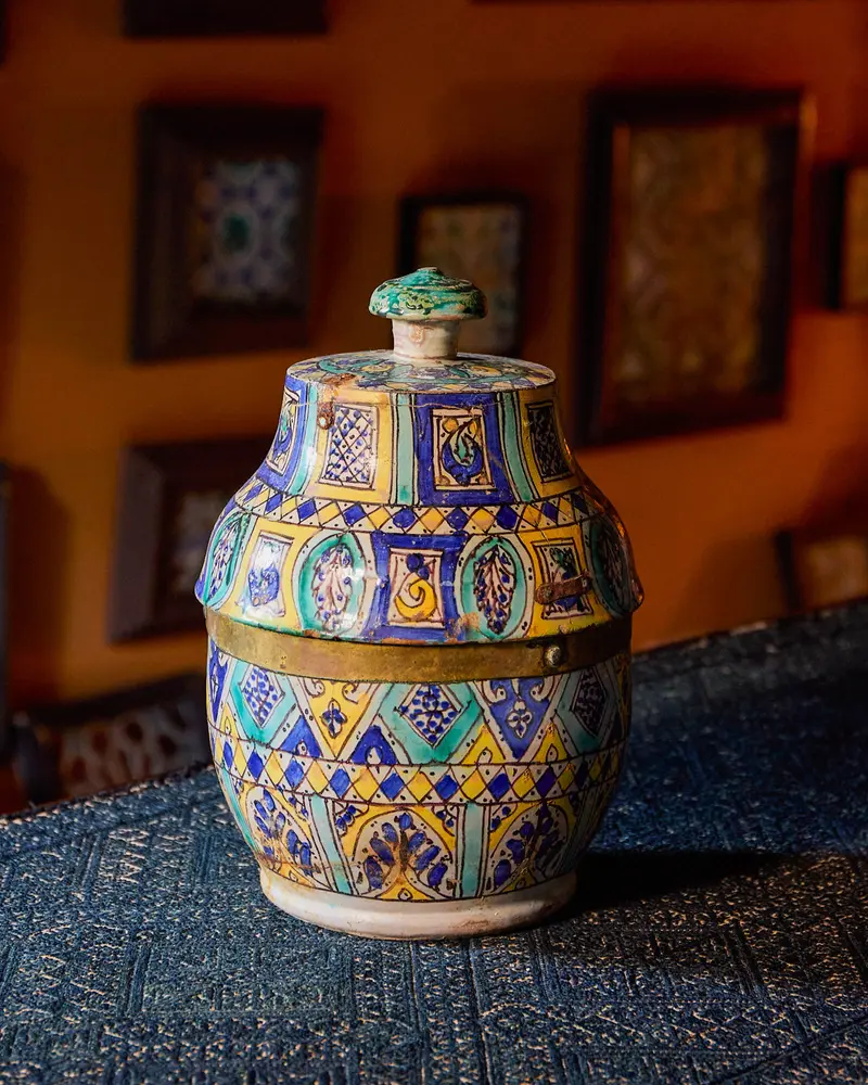 A Polychrome Jobbana Pot With Lid Morocco, 19th Century