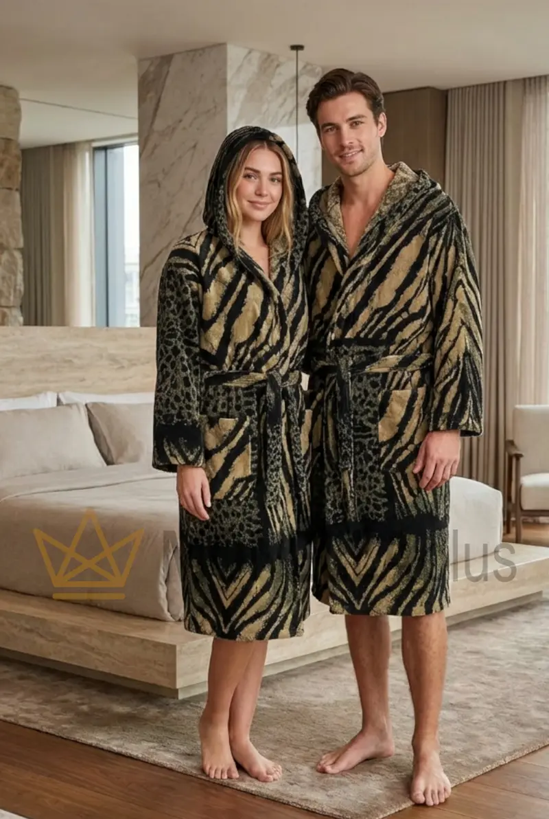 Accappatoio African Zebra Cappuccio Roberto Cavalli