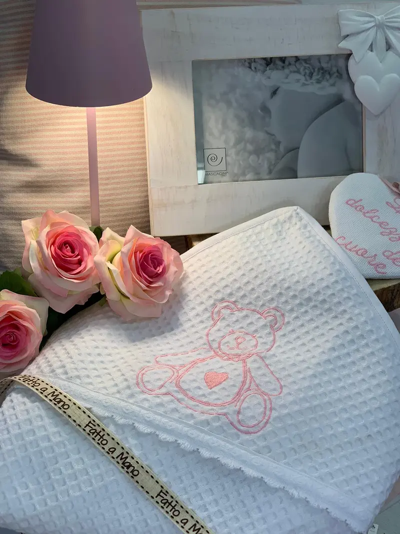 Accappatoio Baby Triangolo Rosa