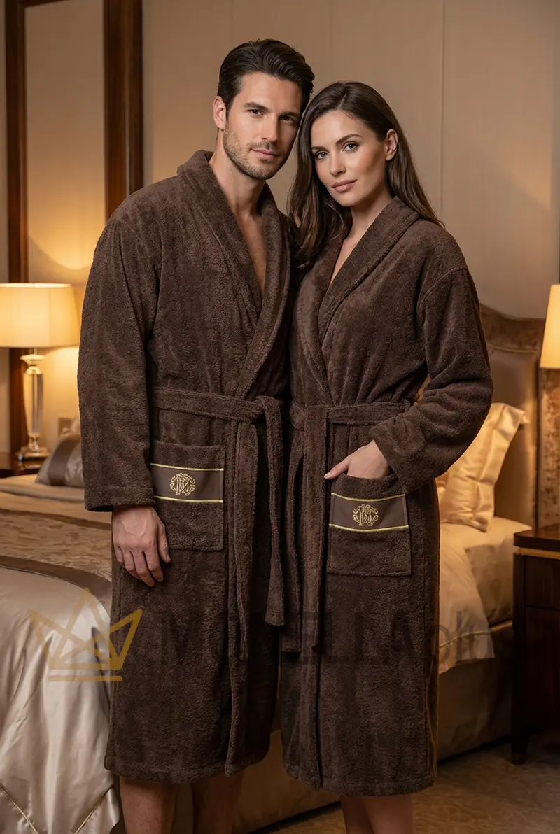 Accappatoio Con Collo Scialle Gold New