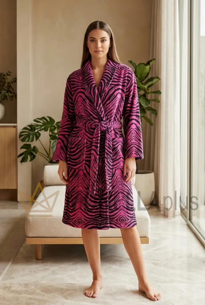 Accappatoio con collo scialle MIRROR ZEBRA Roberto Cavalli