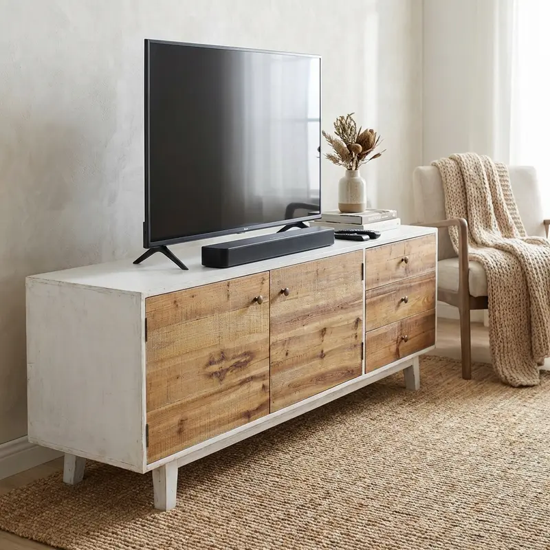 Ada - porta tv in legno bianco marrone
