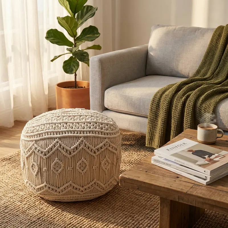Adali - pouf fisso in cotone