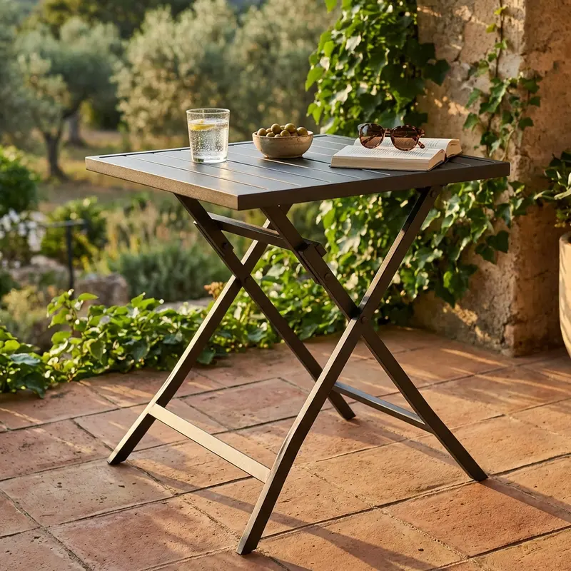 Adamo - tavolo pieghevole in alluminio 70x70