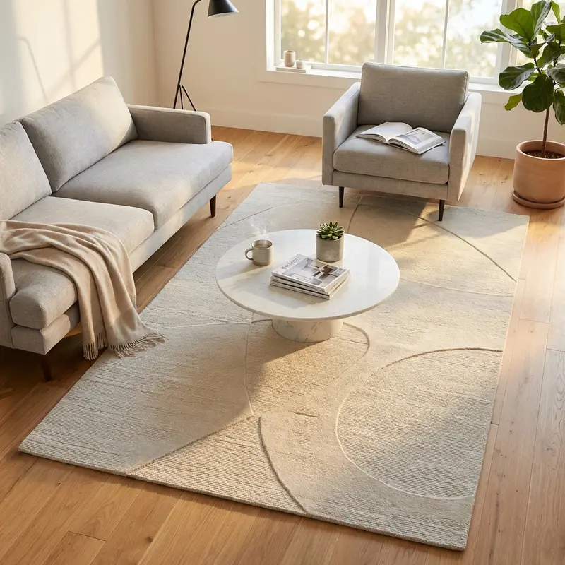 Agostina - tappeto in lana beige 120x181