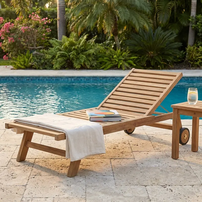 Agra - lettino in teak