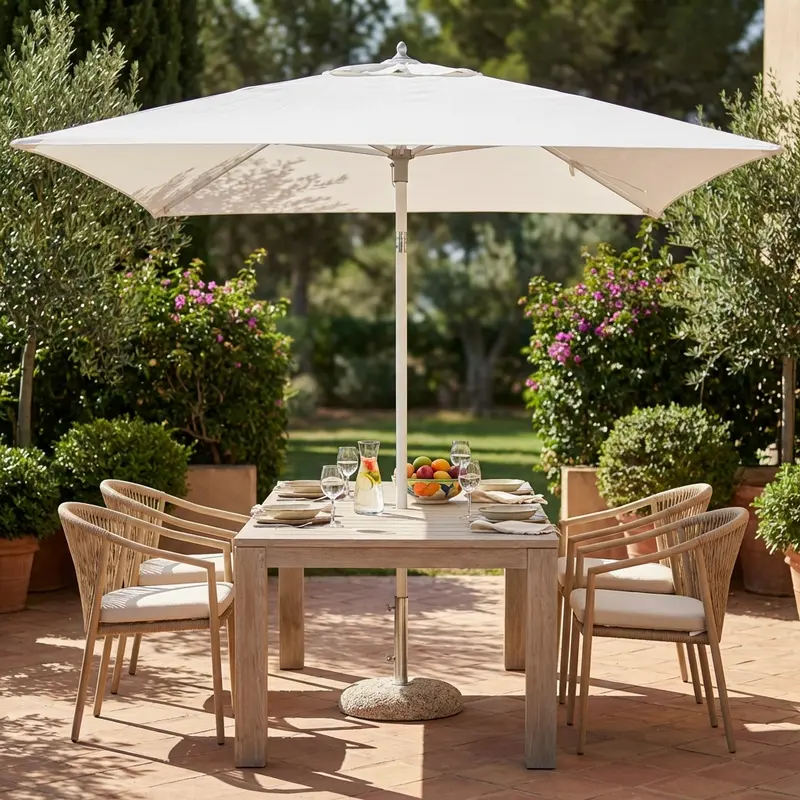 Alabastro - ombrellone bianco in alluminio 2 x 3 m