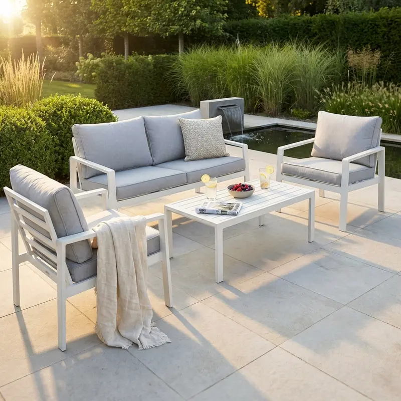 Alba - salotto da giardino in alluminio e poliestere