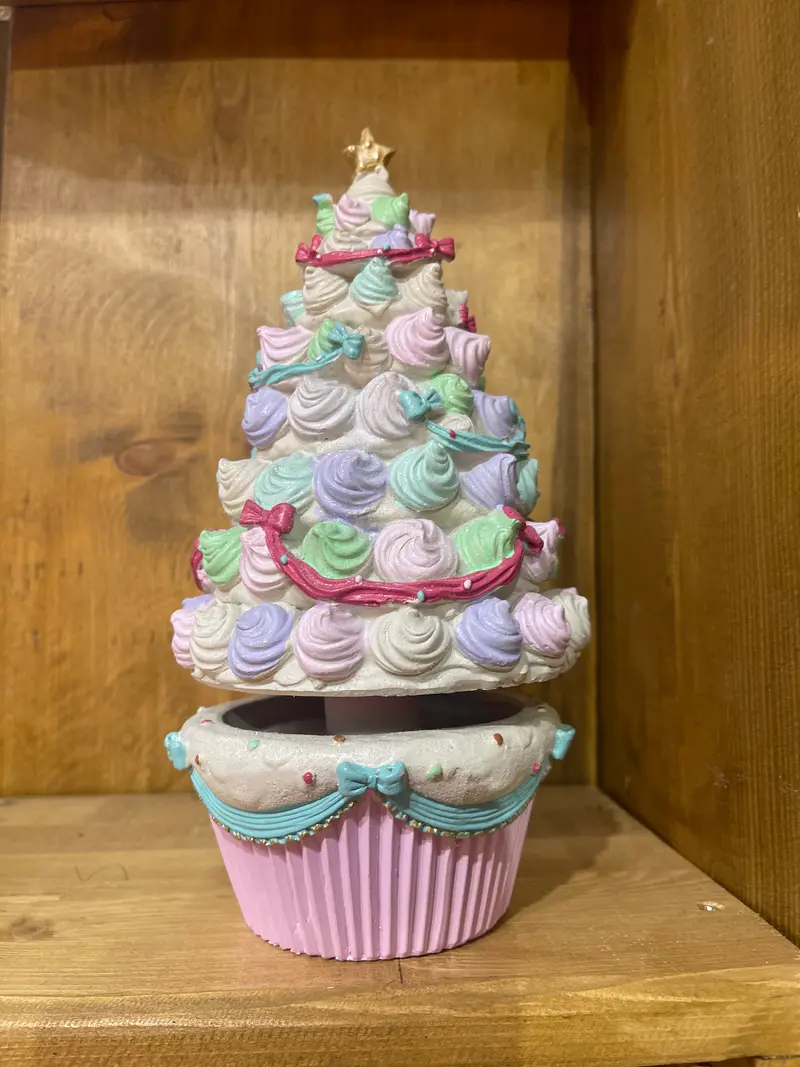 Albero carillon resina meringhe rosa