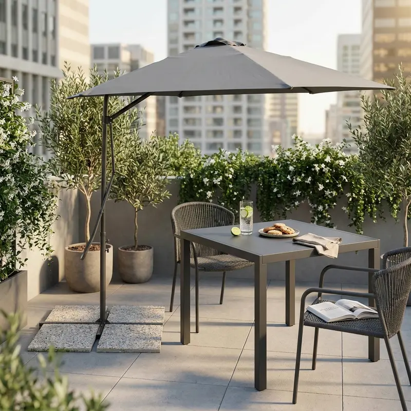 Altair - ombrellone laterale grigio 2.5 x 2.5 m