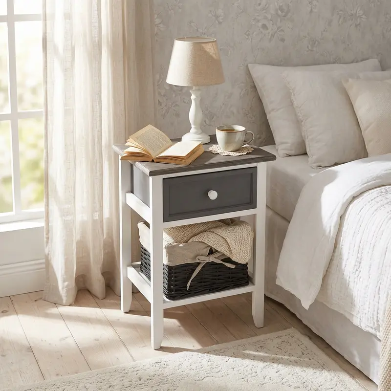 Althea - comodino grigio scuro 1 cassetto