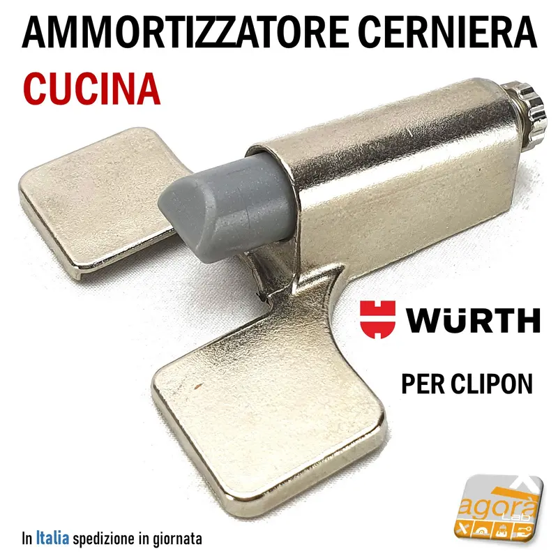 AMMORTIZZATORE SOFT CLOSE X CERNIERA WURTH CLIPON +SSP A INCASTRO REGOL