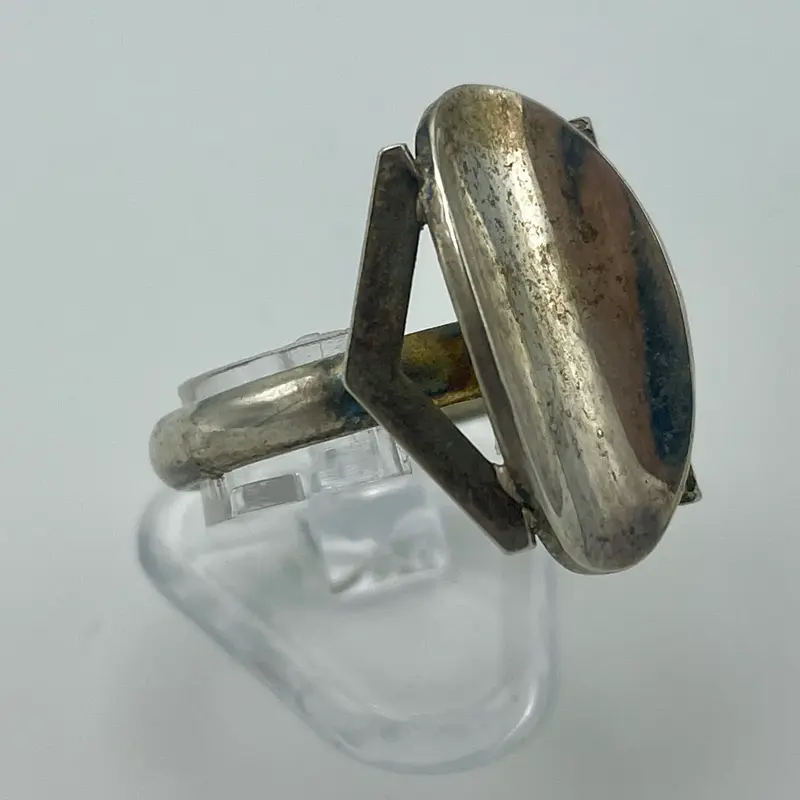 Anello design UnoAerre argento 925 Arezzo 1970 ca