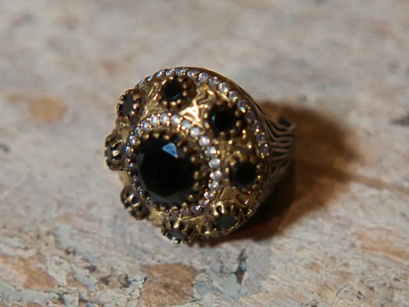 anello stile turco granato   cod.AN13