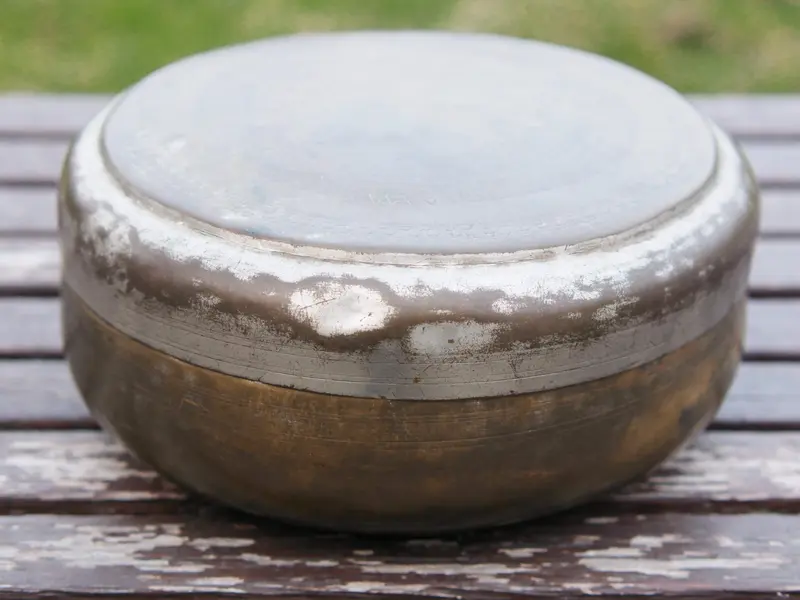 Antico chapati box in ottone    cod.CHAPBOX023