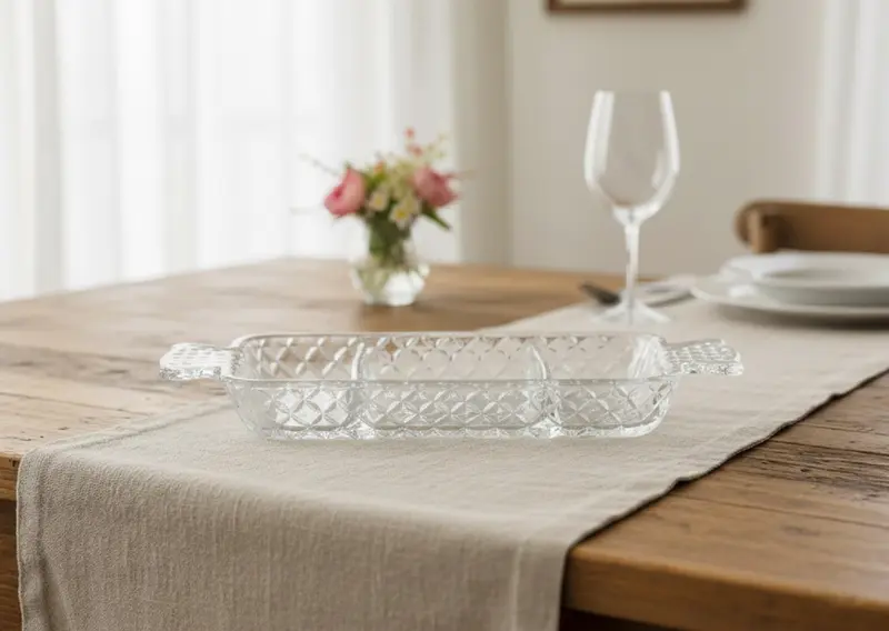 Antipastiera in vetro decorata bomboniera per matrimonio, ricorrenze, Harmony SNVT26030
