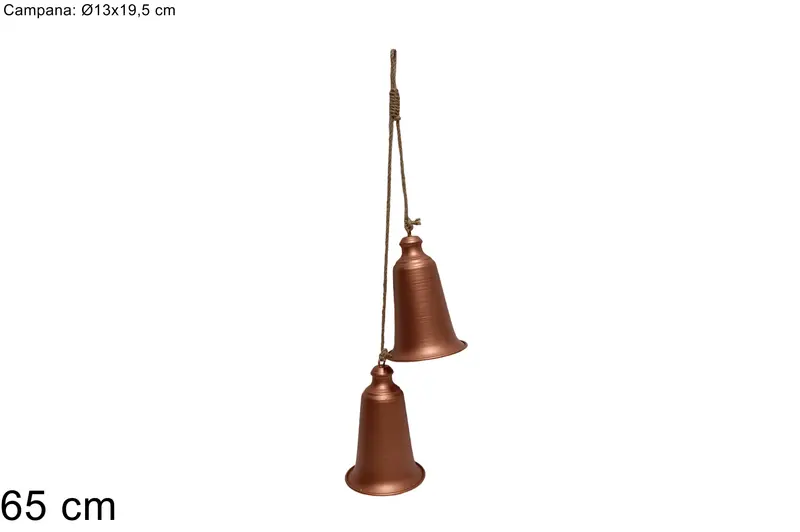 APPENDINO 2 CAMPANE METALLO 13X19,5 CM BRONZO DL002/BRONZE