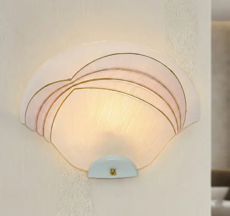 Applique Classica in Vetro, Lampada da Parete a Mezzaluna, 1 Luce, per Bagno, Camera, Soggiorno, Cucina, Scala, Corridoio art. Mia
