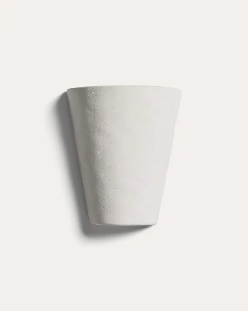 Applique da parete Ceren in ceramica bianca 21 cm