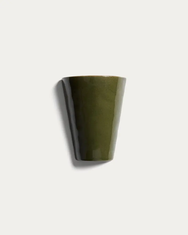 Applique da parete Ceren in ceramica verde 13 cm