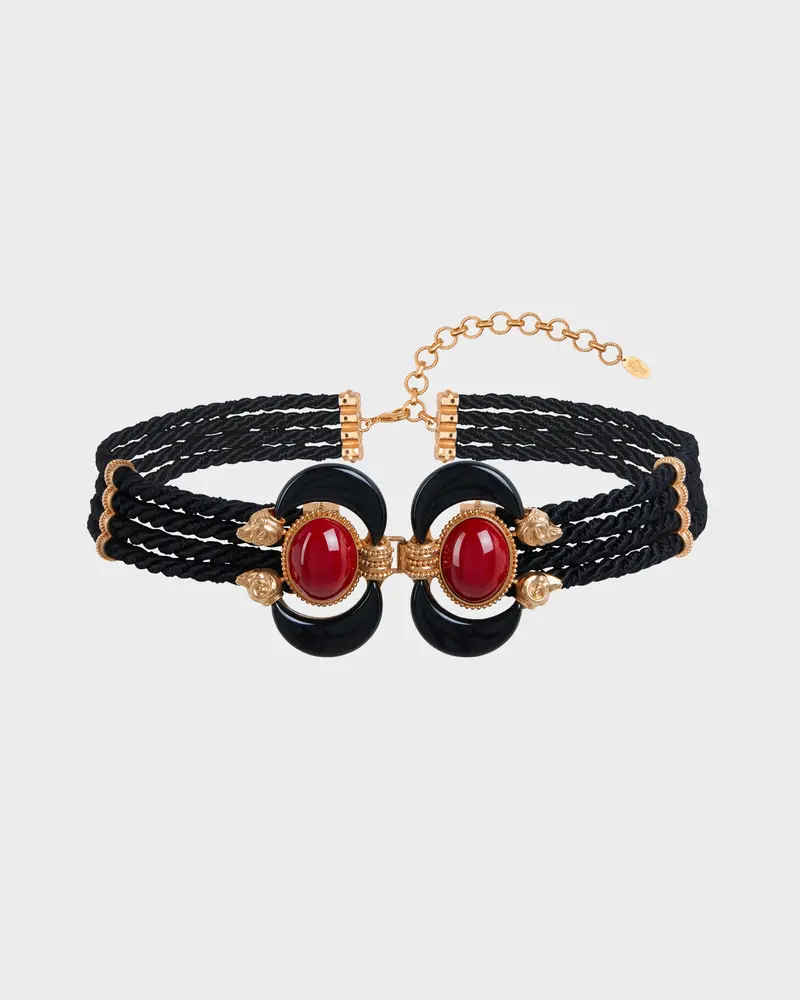 Aries Twisted Cord Belt, Black, Small