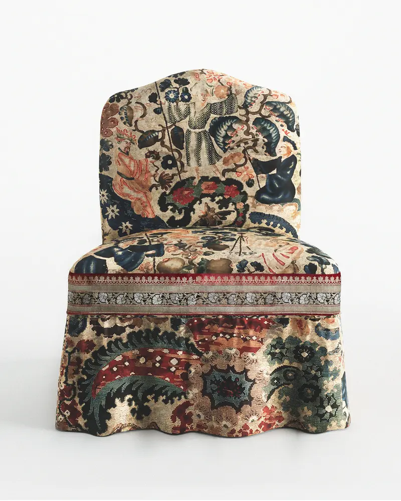 Arjumand's World French Tapisserie Ottoman Chair