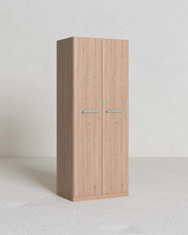Armadio Marta H.230 - Guardaroba moderno - 2 ante - 4 varianti colore personalizzabile - 1 ripiano regolabile incluso -2 ripiani regolabili opzionali