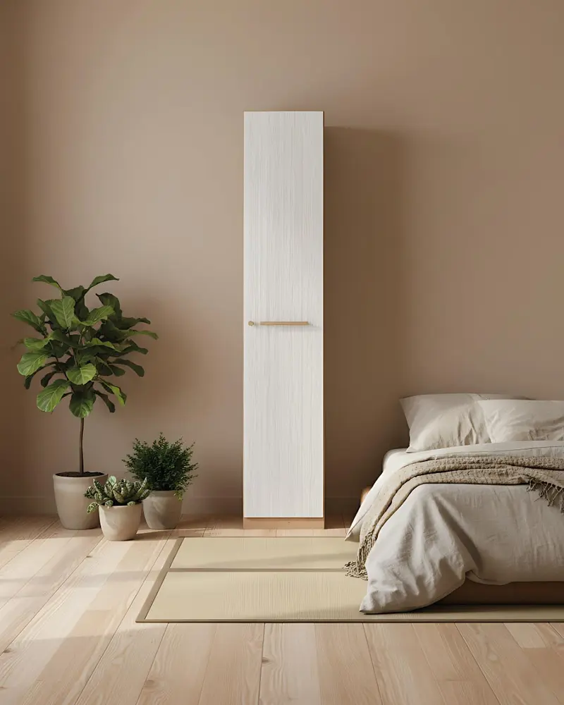 Armadio Serena H.230 - Guardaroba moderno - 1 ante - 4 varianti colore personalizzabile - 1 ripiano regolabile incluso -2 ripiani regolabili opzionali