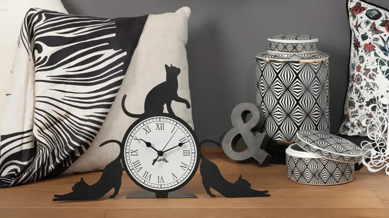 ARTI & MESTIERI - CATTITUDE OROLOGIO DA TAVOLO NERO
