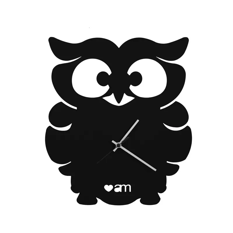 ARTI & MESTIERI - OROLOGIO DA PARETE GUFINO NERO