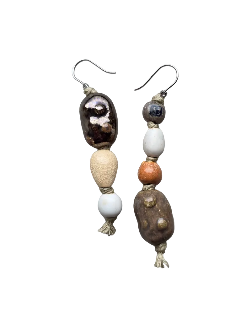Artisan Ceramic Drop Earrings – Ancient Seeds