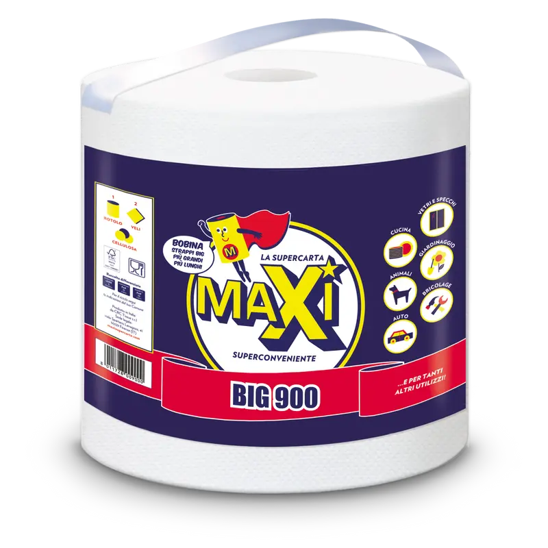 ASCIUGATUTTO - 5GRANDI BOBINE - MAXI ROTOLO SINGOLO BIG 900