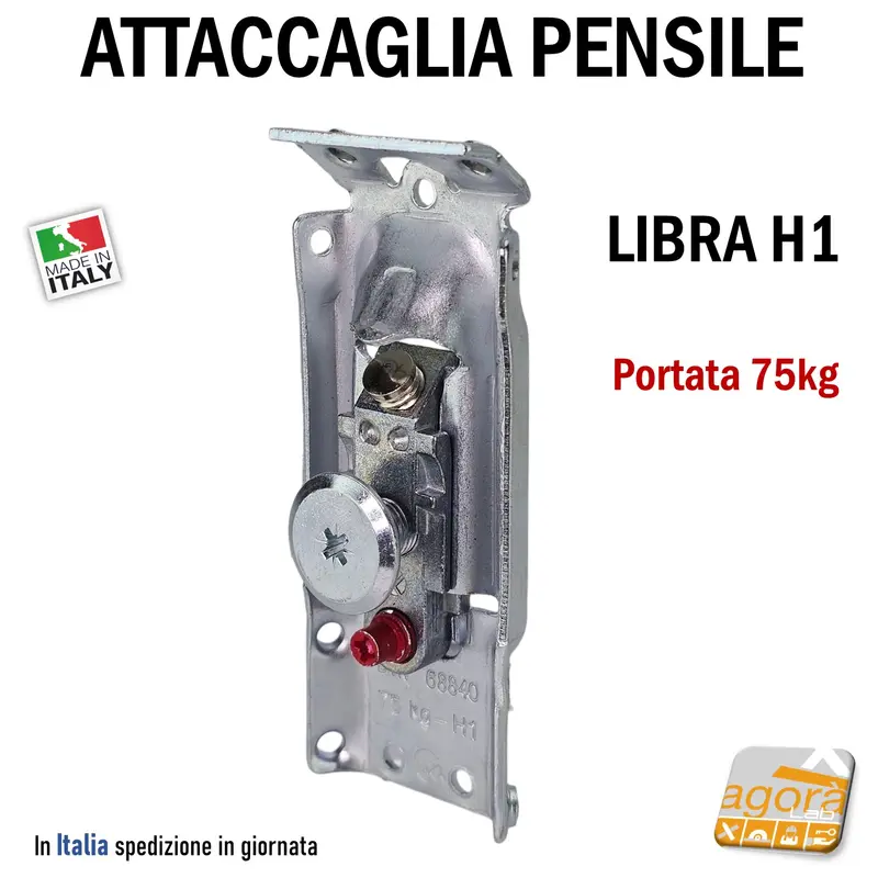 ATTACCAGLIA GANCIO SUPPORTO A PARETE PER PENSILE CUCINA H1 LIBRA REGOLABILE