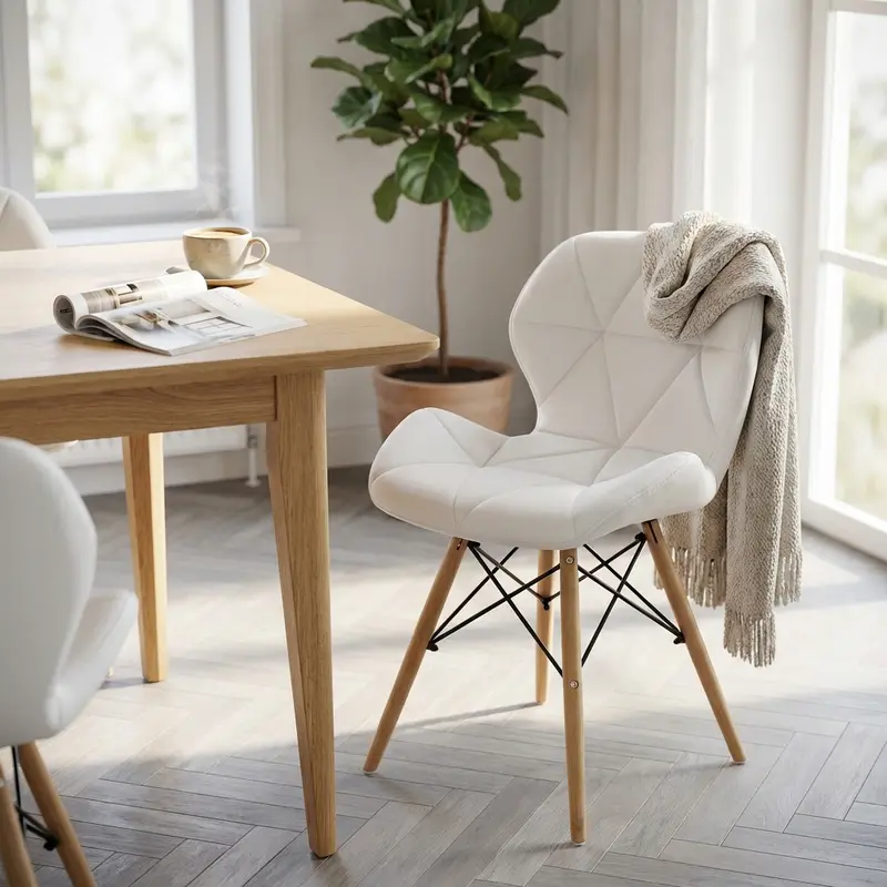 Aura - sedia in ecopelle e legno