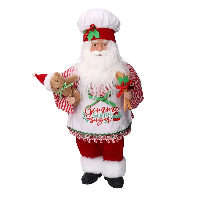 Babbo Natale con orsetto e mestoli