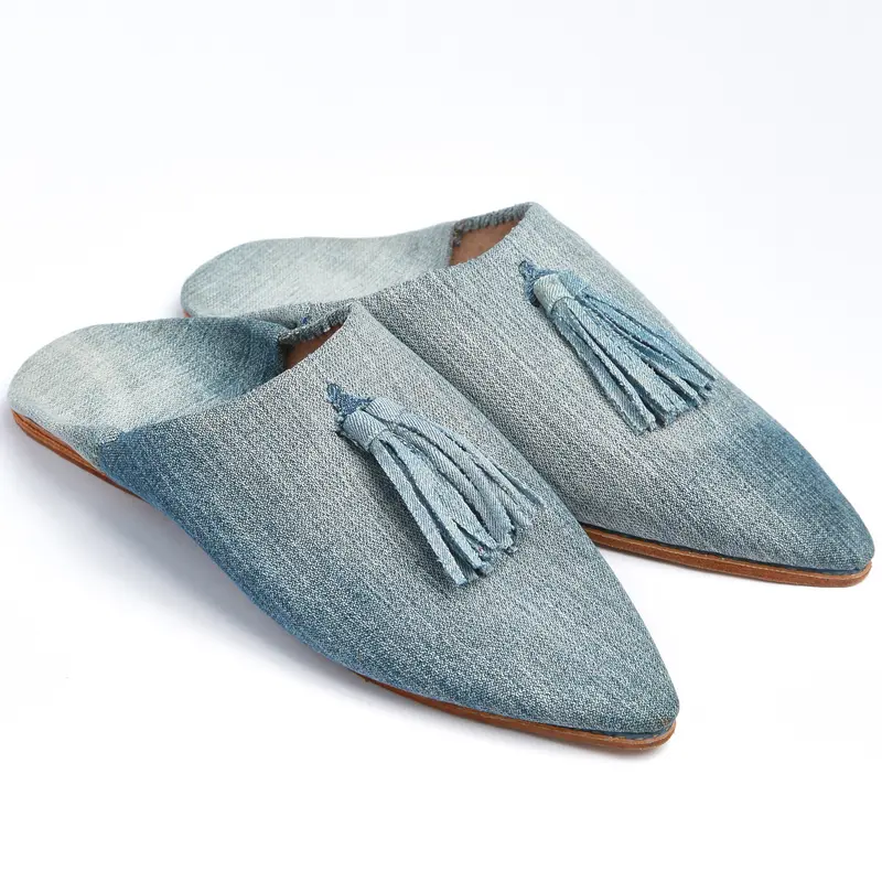 Babouche "Casa Denim" con nappine